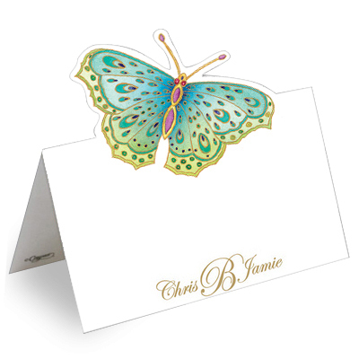 Jeweled Butterfly Die Cut Personalized Place Cards